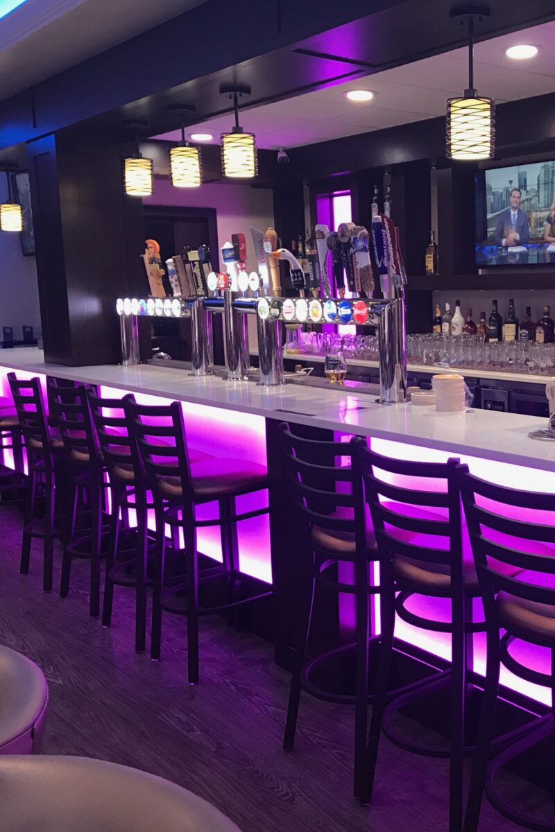 Lounge bar design with Corion back lite frotnt bar design