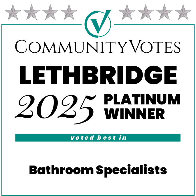 Lethbridge 2025 Platinum Winner. Bathroom Specialist. In-Awe Interiors Inc.